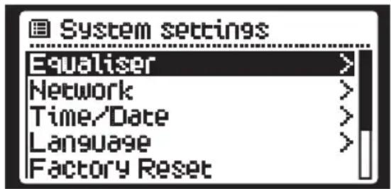 PEAQ PDR350BT - Configuración del sistemasAjuste de - 1