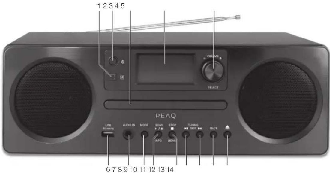 PEAQ PDR350BT - Vorderansicht - 1