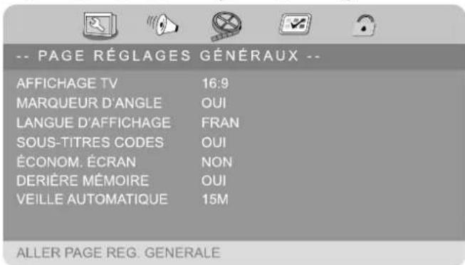 Autovision AV1101 - Menu PAGE. REG. GEN. (SETUP 19) - 1