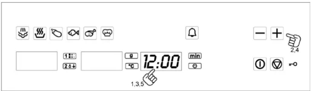 BERTAZZONI F45CONVAPX - Setting the clock - 1