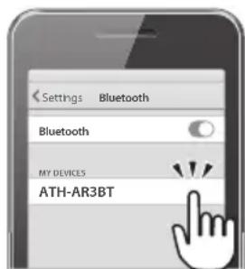 AUDIO TECHNICA SonicFuel ATHAR3BT - Emparelhando um dispositivo Bluetooth - 2