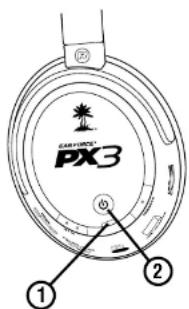 TURTLE BEACH Earforce PX3 - Pairing the Headset and Transmitter / Couplage du casque et de l'émetteur / Pairing zwischen Headset und Transmitter - 1