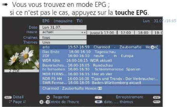 LOEWE Xelos 32 SL - Programmer des enregistements avec minuterie via EPG - 1