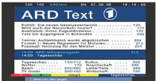 LOEWE Xelos 32 SL - Representation des pages Télatexte - 2
