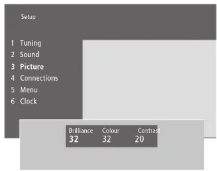 BANG & OLUFSEN Beovision 442 - Modifier la luminosité, la couleur ou le contraste - 1