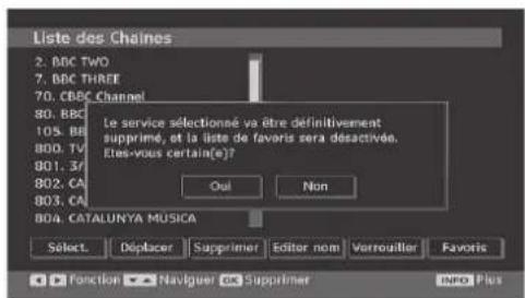 DURABASE 40DB906 - Supprimer des chaînes dans le tableau des programmes - 2
