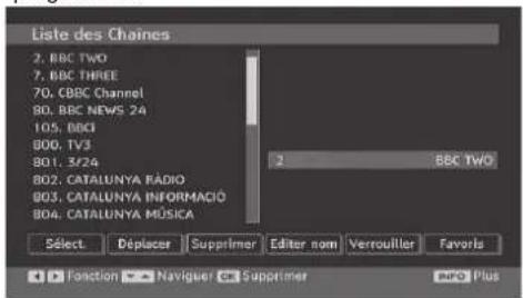 DURABASE 40DB906 - Supprimer des chaînes dans le tableau des programmes - 1