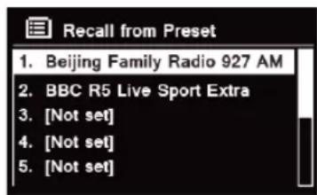 TECHNISAT DigitRadio 580 - Recalling a Preset Station - 1