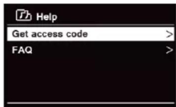 TECHNISAT DigitRadio 580 - Toegangscode krijgen en FAQ van "Help". - 1