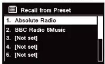 TECHNISAT DigitRadio 580 - Recalling a Preset Station - 1