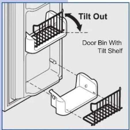 Tilt Out Door Bin With Tilt Shelf