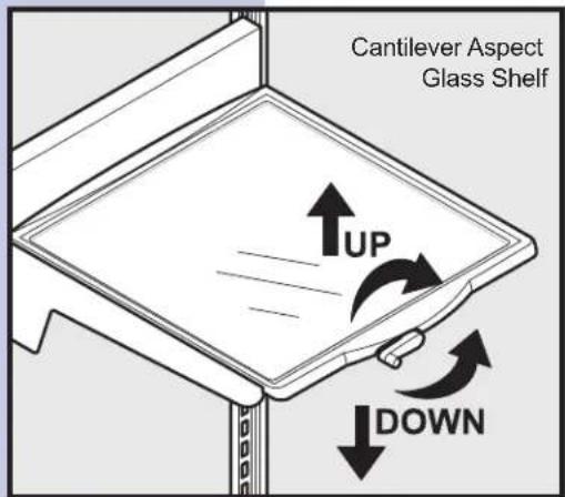 Cantilever Aspect Glass Shelf UP DOWN