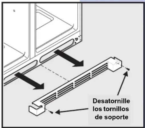 Desatornille los tornillos de soporte