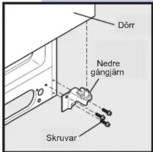 Dörr Nedre gångjärn Skruvar