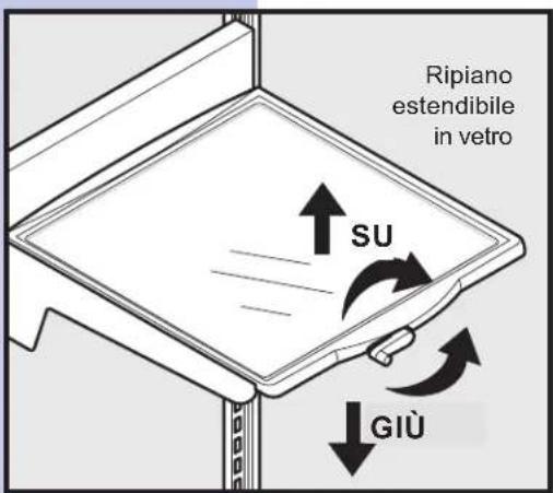 Ripiano estendibile in vetro SU GIÙ