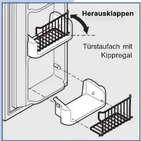 Herausklappen Türstaufach mit Kippregal