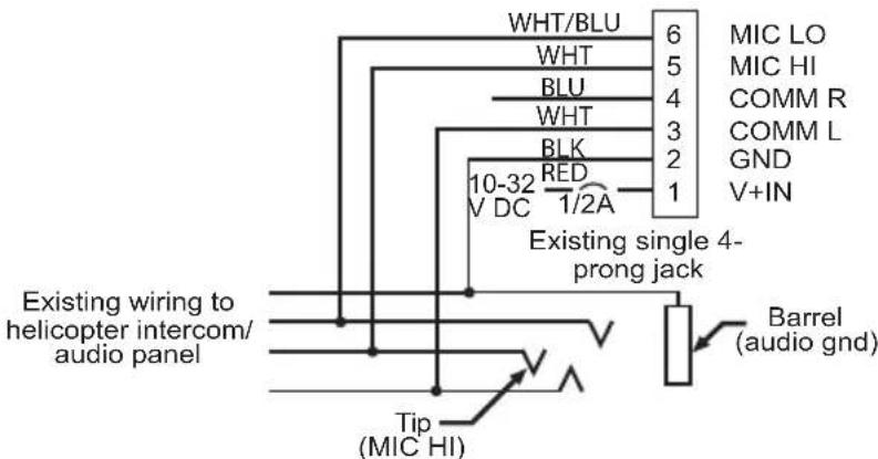 BOSE A20 - Diagrama de connexion a un helicóptero (U714) - 1