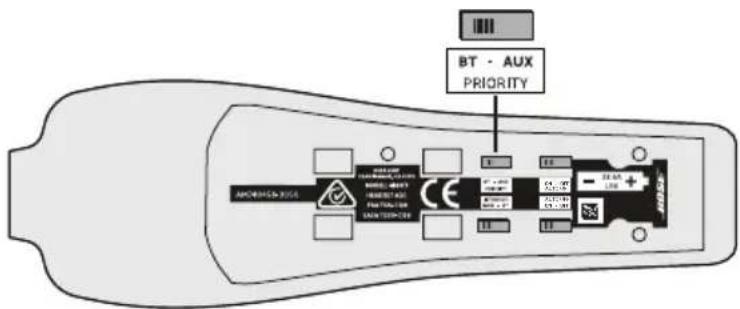 BOSE A20 - Configuração do interruptor Priority (BT-AUX) - 1