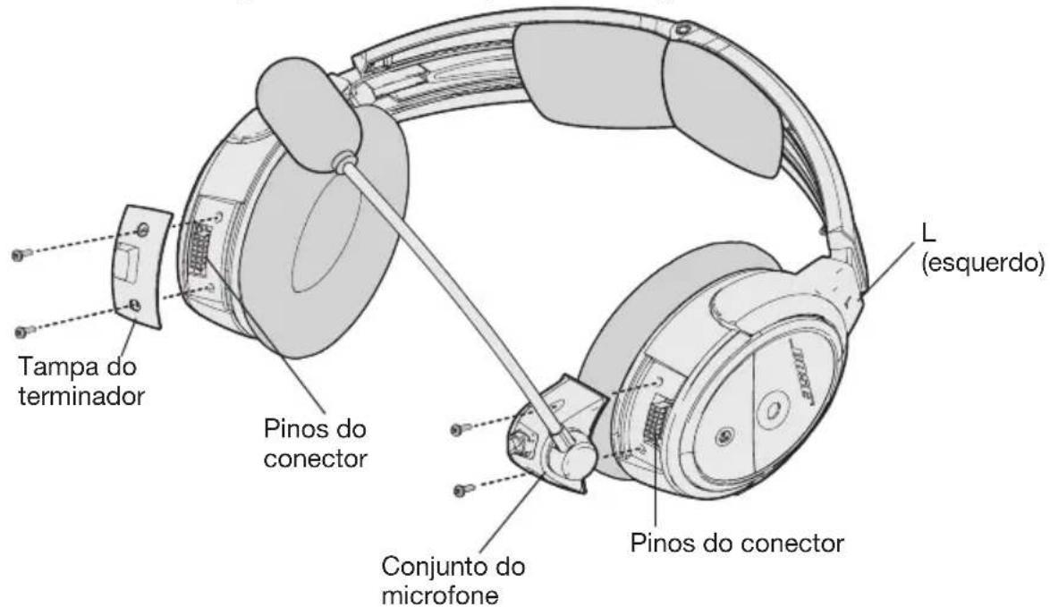 BOSE A20 - Fixação do Conjunto do microfone - 1