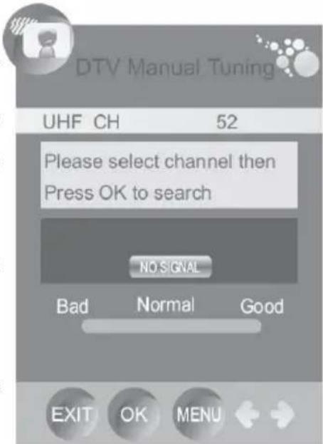 XORO HTC 1926D - DTV Manual Tuning (PyuHou nouck uΦpoebix KaHaJIOE) - 1