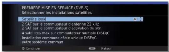 LOEWE Xelos 40 MEDIA - Possibilités de réglages pour la réception DVB-S : - 1
