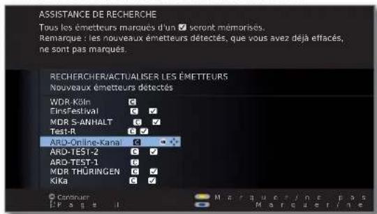 LOEWE Xelos 40 MEDIA - Rechercher/Actualiser les émetteurs – Manipulation de nouveaux émetteurs ou d'émetteurs qui n'ont plus été trouvés - 2