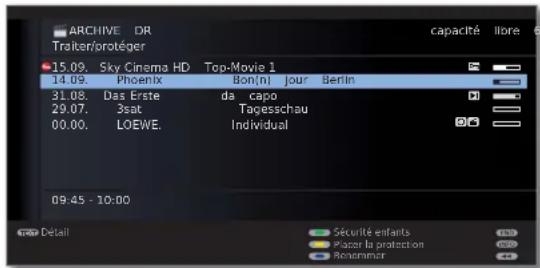 LOEWE Xelos 40 MEDIA - Modifier le titre d'un enregistrement d'archive - 2