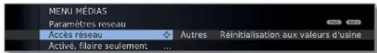 LOEWE Xelos 40 MEDIA - Explications concernant les possibilités de réglage dans le menu Paramètres reseau - 1