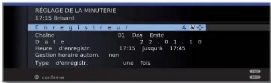 LOEWE Xelos 40 MEDIA - Saisie des réglages de la minuterie - 1