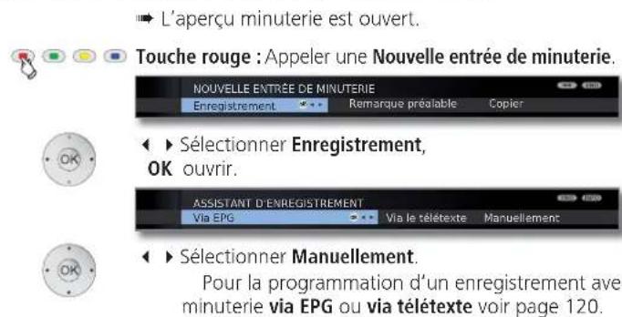 LOEWE Xelos 32 MEDIA - Nouvelle entrée : programmer manuellement la minuterie - 1