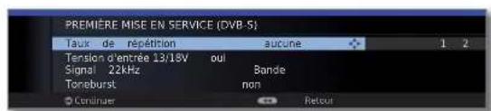 LOEWE Xelos 32 MEDIA - Possibilités de réglages pour le système satellite (4 satellites max sur commutateur multiple diseqc): - 1