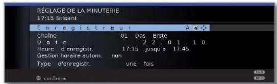 LOEWE Xelos 32 MEDIA - Saisie des réglages de la minuterie - 1