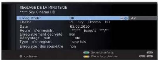LOEWE Xelos 32 MEDIA - Le menu réglage de la minuterie s'affiche. - 1