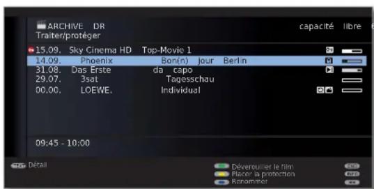 LOEWE Xelos 32 MEDIA - Verrouiller/deverrouiller un film (sécurité enfants) - 9
