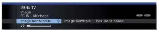 LOEWE Xelos 32 MEDIA - Ajustement de l'image PC (seulement possible pour certains signaux) - 1