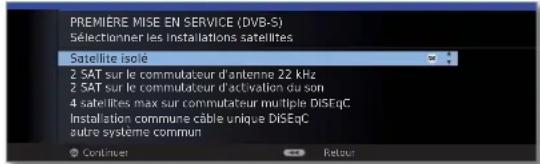 LOEWE Xelos 32 MEDIA - Possibilités de réglages pour la réception dvb-s: - 1