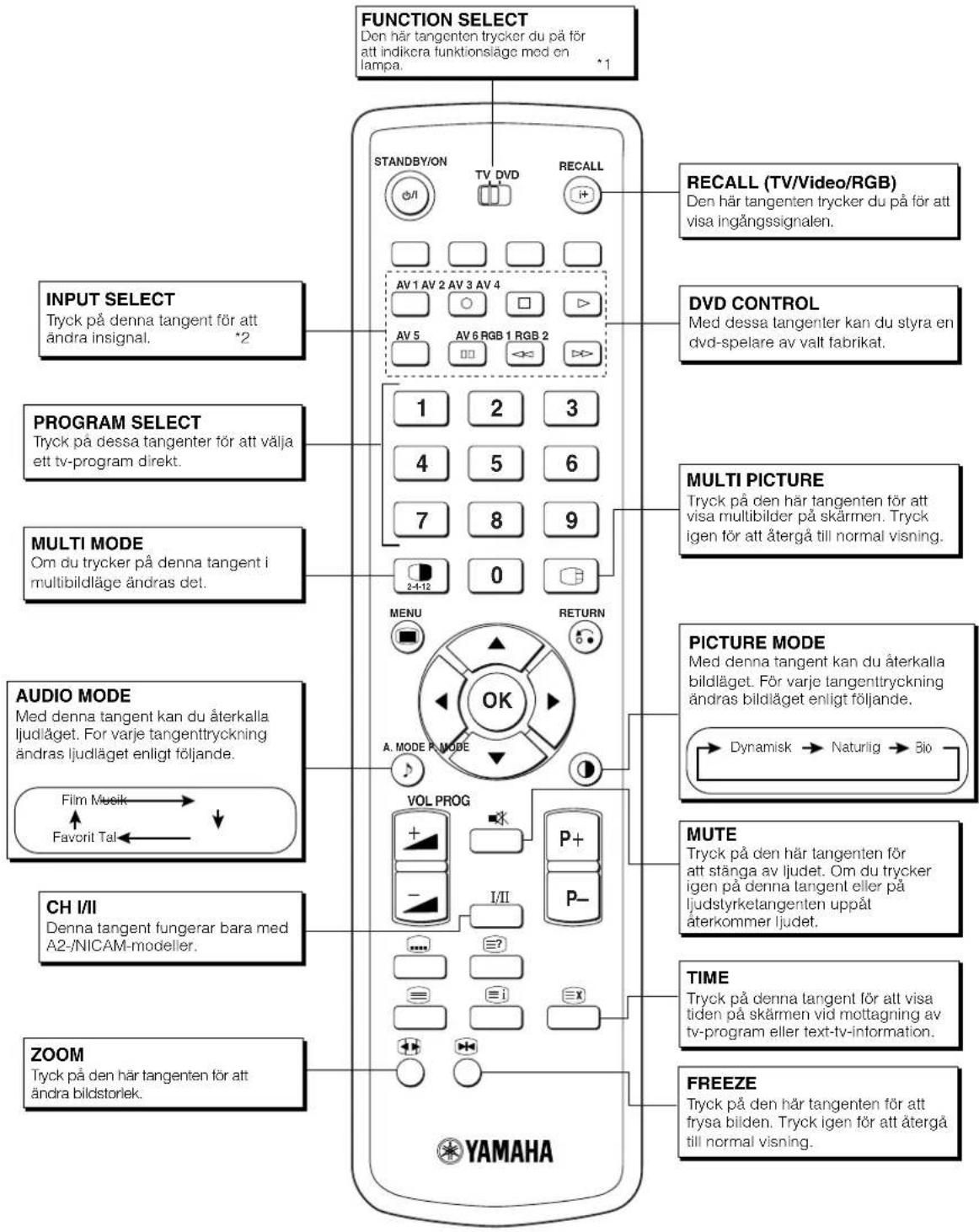 YAMAHA PDM4220 - Fjarrkontroll (forts.) - 1