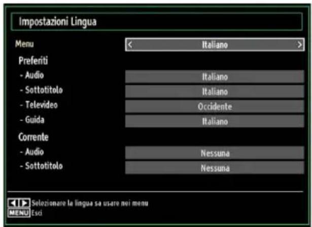 Finlux 37FLHD847 - Confi gurazione delle Preferenze della Lingua - 1