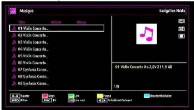 Finlux 32FLHD847 - Affi cher la musique via USB - 1