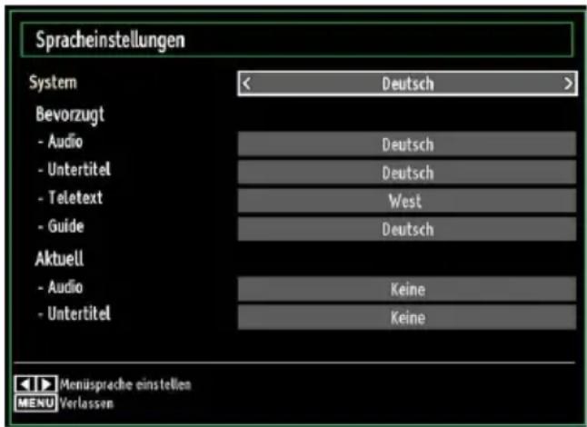 Finlux 32FLHD847 - Konfi gurieren der Spracheinstellungen - 1