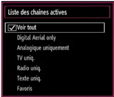 Finlux 32FLHD847 - Gestion des chaînes : Trier une liste de chaînes - 1