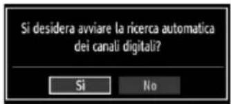 Si desidera avviare la ricerca automatica dei canali digitali? Si No