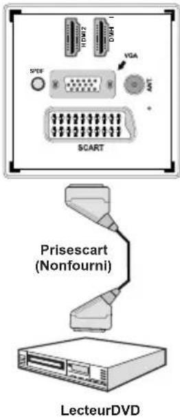 1 HOM2 VGA SPBF AAT SCART Prisescart (Nonfourni) LecteurDVD