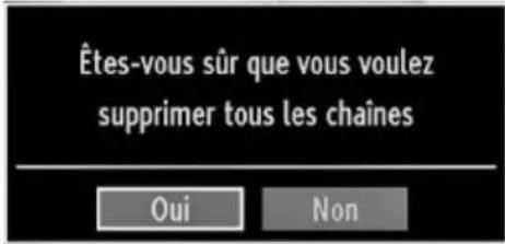 Êtes-vous sûr que vous voulez supprimer tous les chaînes Oui Non