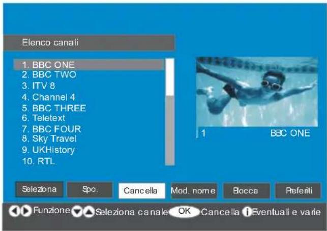 Finlux 26FLD760 - Cancellazioni dei canali dall'elenco - 1