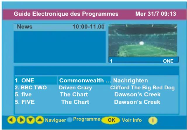 Finlux 26FLD760 - GUIDE ÉLECTRONIQUE DES PROGRAMMES (EPG) - 1