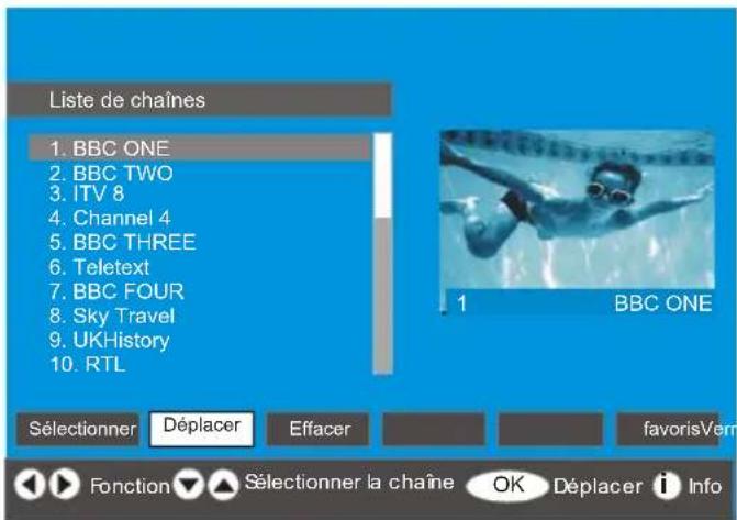 Finlux 26FLD760 - Déplacer des chaînes dans la liste des chaînes - 1