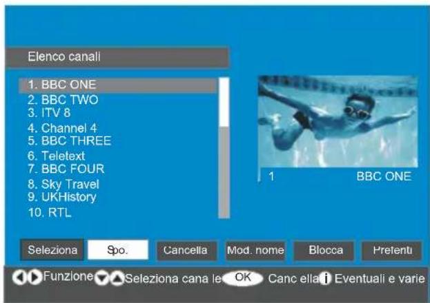 Finlux 26FLD760 - Spostamento dei canali nell'elenco - 1