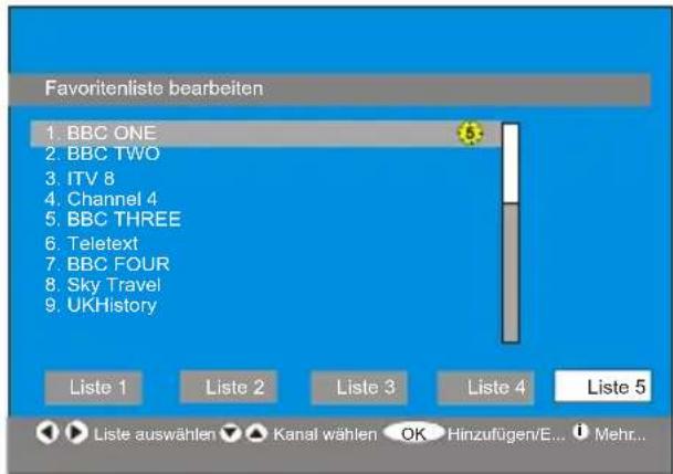 Finlux 26FLD760 - Favorite einrichten - 1