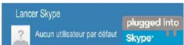 Lancer Skype Aucun utilisateur par défaut plugged into Skype*